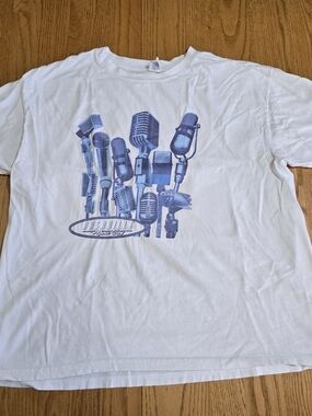 Vintage Nashville Music City Microphones Graphic Tee XL White